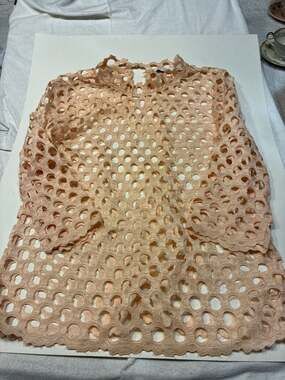 Coster Copenhagen Peach Laser Cut Eyelet Lace Long Sleeve Top